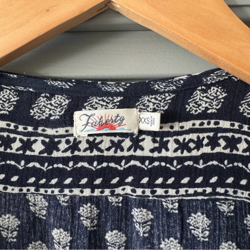 Faherty | Orinda Short Sleeve Maxi Dress in Lotus Floral Print - XXS - Picture 5 of 10